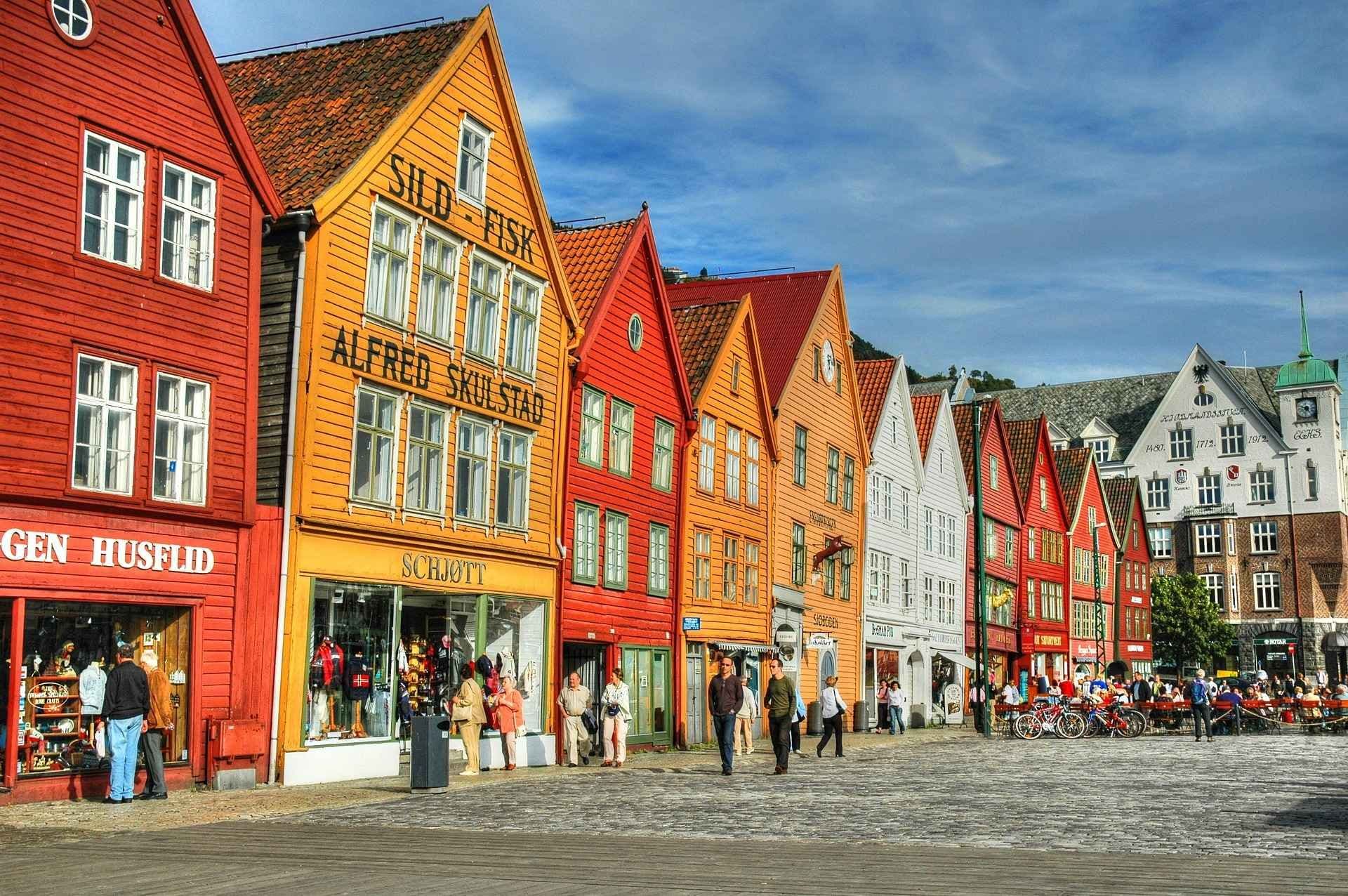 Bryggen i Bergen. Foto. 